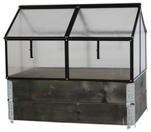 Drivhus 120 x 80 cm til højbedsramme sort